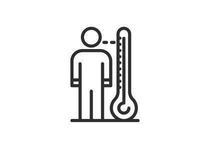 ikona człowieka i termometru
